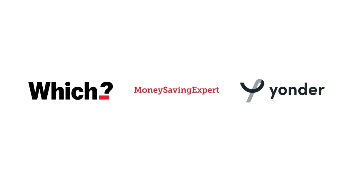 the Which?, MoneySavingExpert and Yonder logos side by side